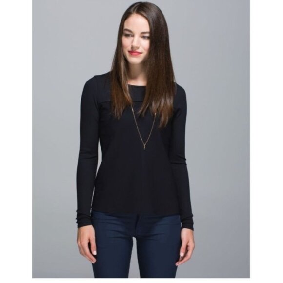 Lululemon Womens Black top size 12 Run Training luxtreme long sleeve Running - Picture 1 of 4